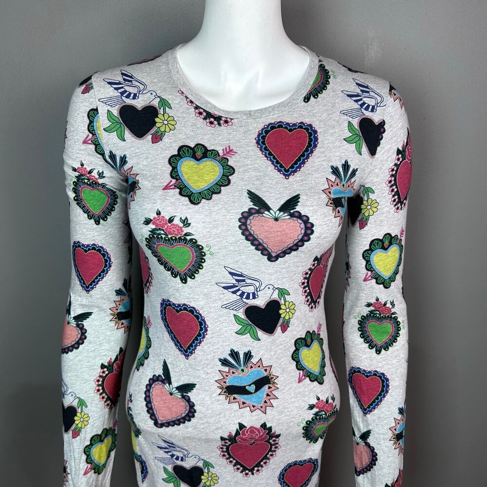 House of Holland t-shirt dress size 4 heart tattoo print long street skater NEW